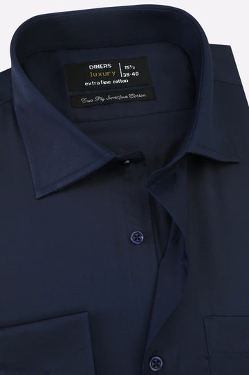 Navy Blue Plain Formal Shirt
