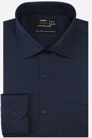 Navy Blue Plain Formal Shirt