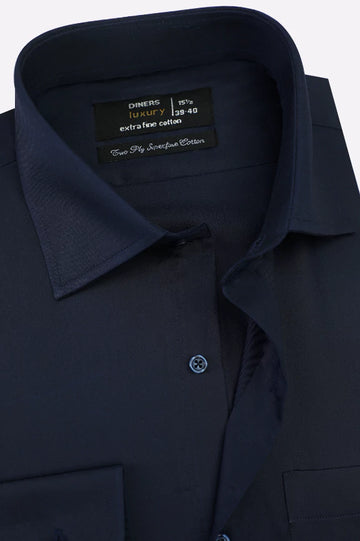 Navy Blue Plain Formal Shirt