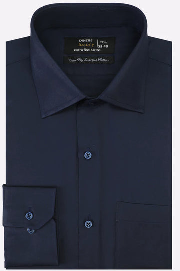 Navy Blue Plain Formal Shirt