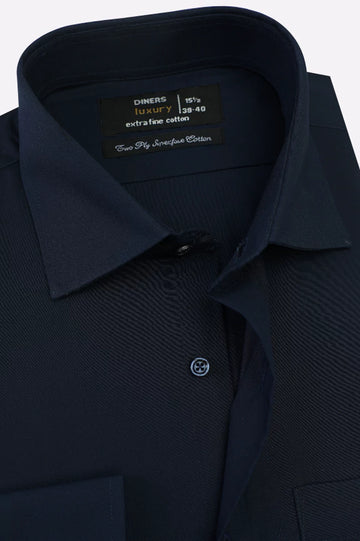 Navy Blue Plain Formal Shirt