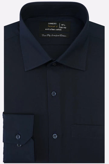 Navy Blue Plain Formal Shirt
