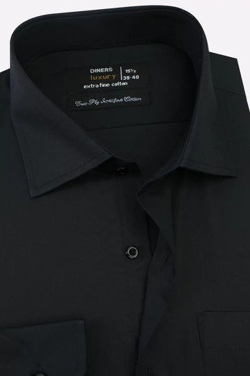 Black Plain Formal Shirt