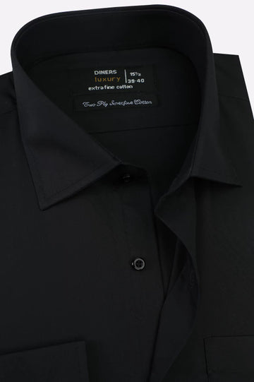 Black Plain Formal Shirt