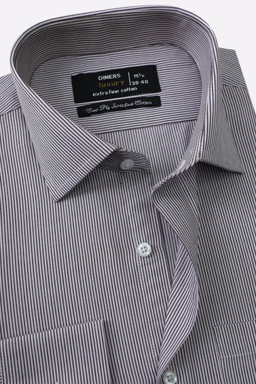 Brown Candy Stripes Formal Shirt
