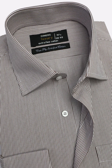 Brown Stripes Formal Shirt