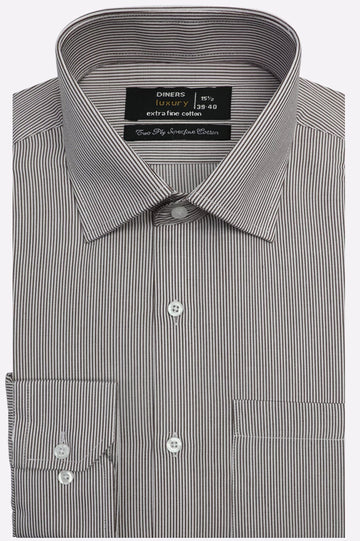 Brown Stripes Formal Shirt