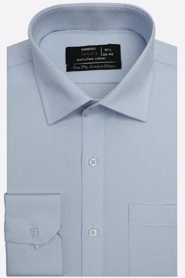 Sky Blue Self Formal Shirt