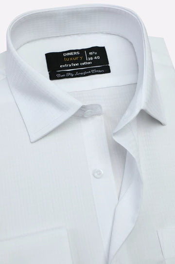 White Self Formal Shirt