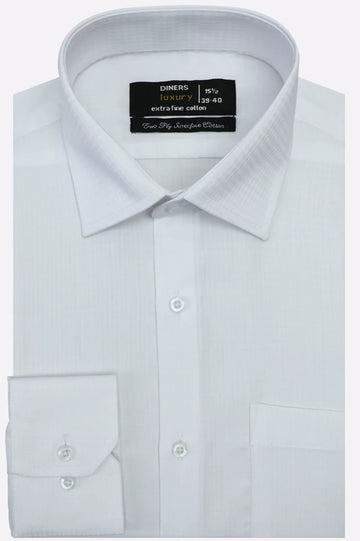 White Self Formal Shirt