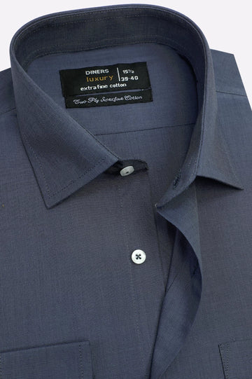 D-Blue Plain Formal Shirt