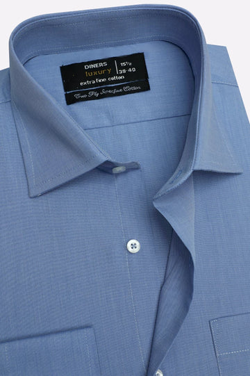 Blue Plain Formal Shirt
