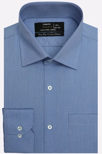Blue Plain Formal Shirt