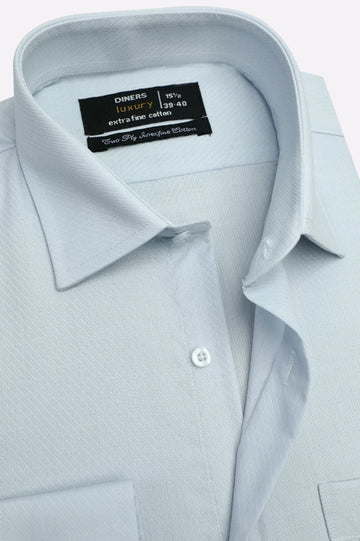 Sky Blue Self Formal Shirt