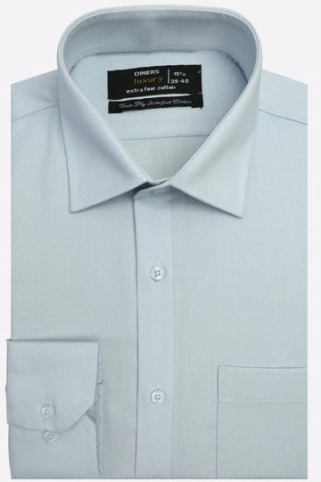 Sky Blue Self Formal Shirt