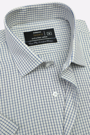 Blue Check Formal Shirt (Half Sleeves)