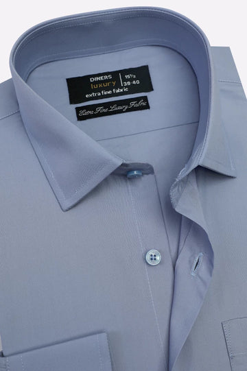 Blue Plain Formal Shirt (Half Sleeves)