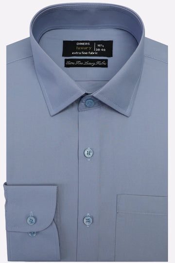 Blue Plain Formal Shirt (Half Sleeves)