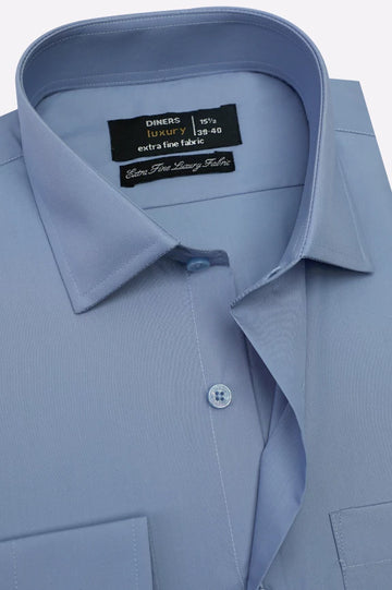 Blue Plain Formal Shirt