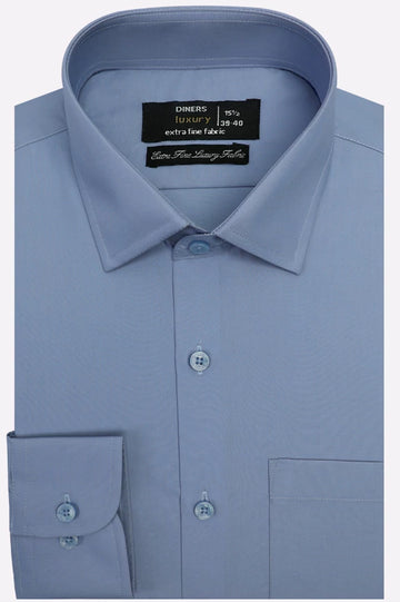 Blue Plain Formal Shirt