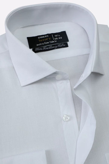 White Self Stripe formal shirt