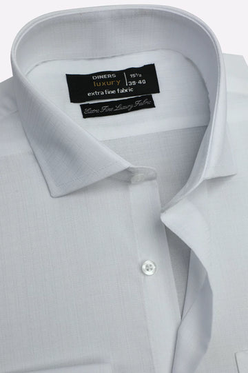White Self Formal Shirt