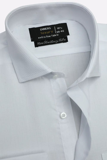 White Self Formal Shirt