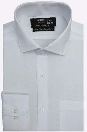 White Self Formal Shirt