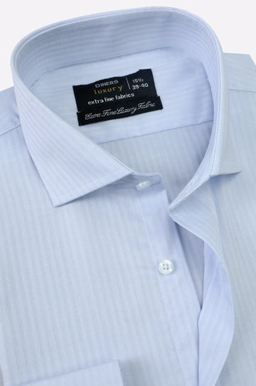 Sky Blue Self Stripes Formal Shirt
