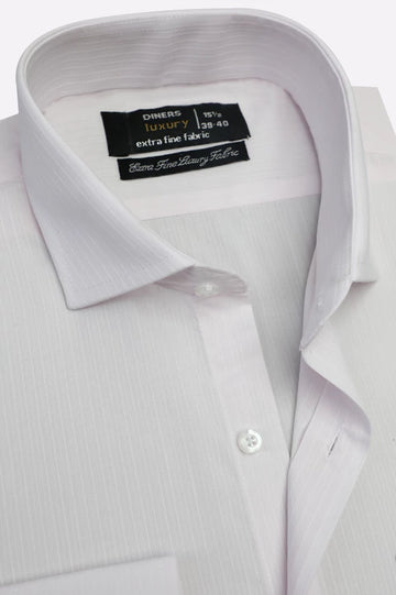 Light Purple Self Stripes Formal Shirt