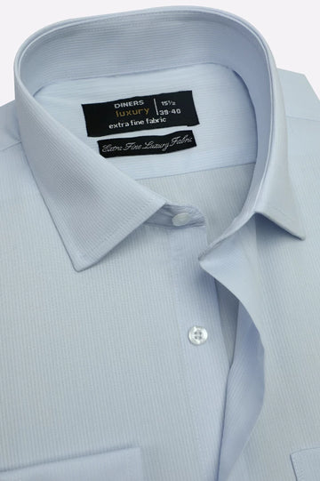Sky Blue Self Stripes Formal Shirt