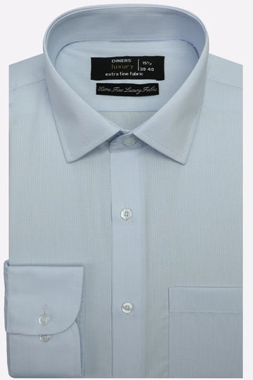 Sky Blue Self Stripes Formal Shirt