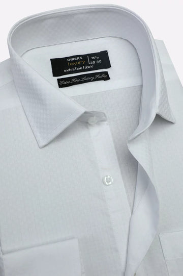 White Self Formal Shirt