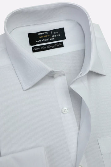 White Self Formal Shirt