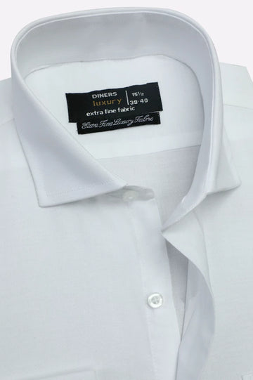White Self Formal Shirt