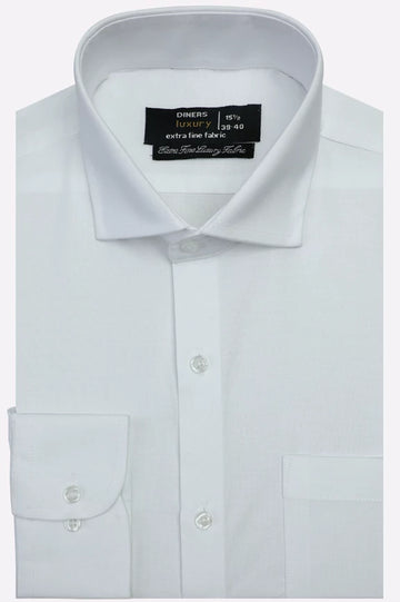White Self Formal Shirt