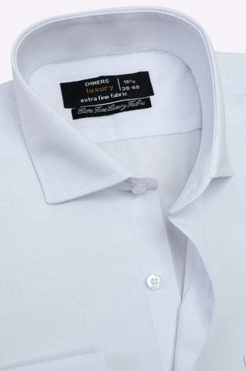 White Self Formal Shirt