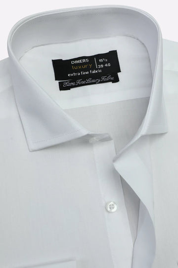 White Self Formal Shirt