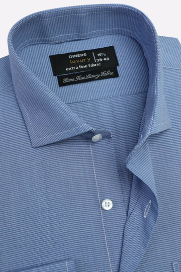 Blue Pin Check Formal Shirt
