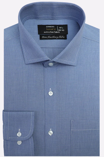 Blue Pin Check Formal Shirt