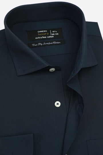 Navy Blue Plain Formal Shirt