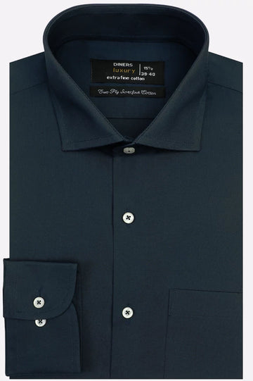 Navy Blue Plain Formal Shirt