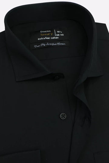 Black Plain Formal Shirt