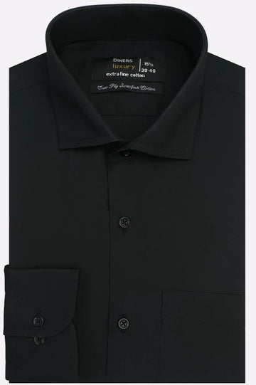 Black Plain Formal Shirt