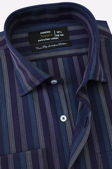 Multicolor Barcode Stripes Formal Shirt