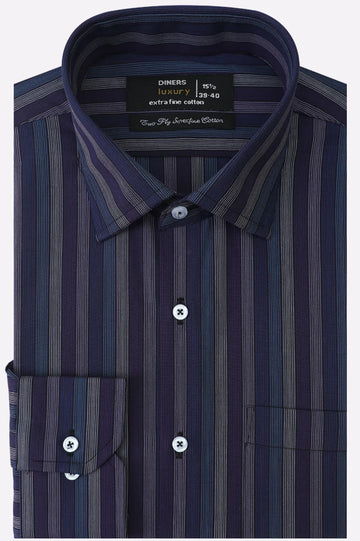 Multicolor Barcode Stripes Formal Shirt