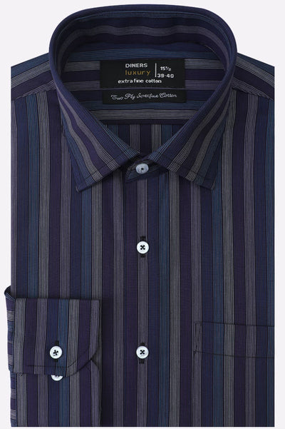 Multicolor Barcode Stripes Formal Shirt
