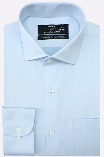 Sky Blue Twill Textured Formal Shirt