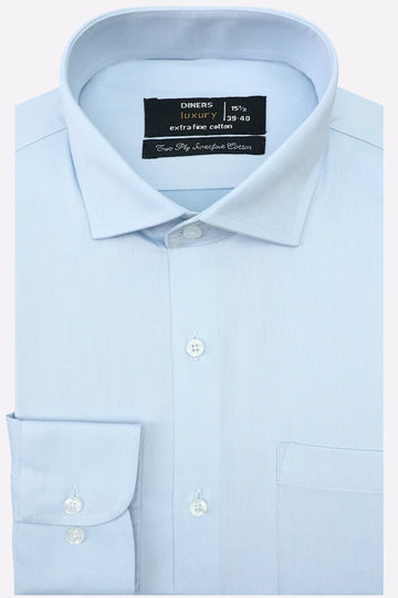 Sky Blue Twill Textured Formal Shirt