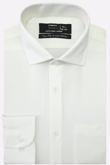 Off White Self Textured Formal Shirt
